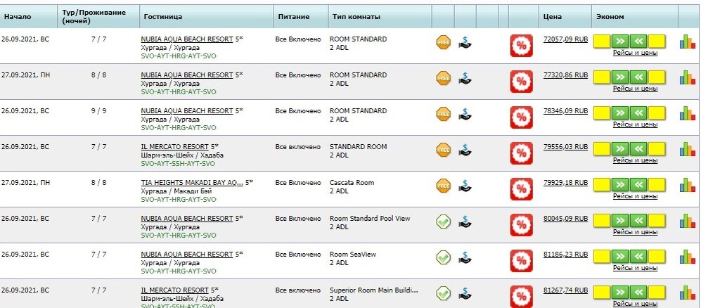 скрин с сайта туроператора Санмар