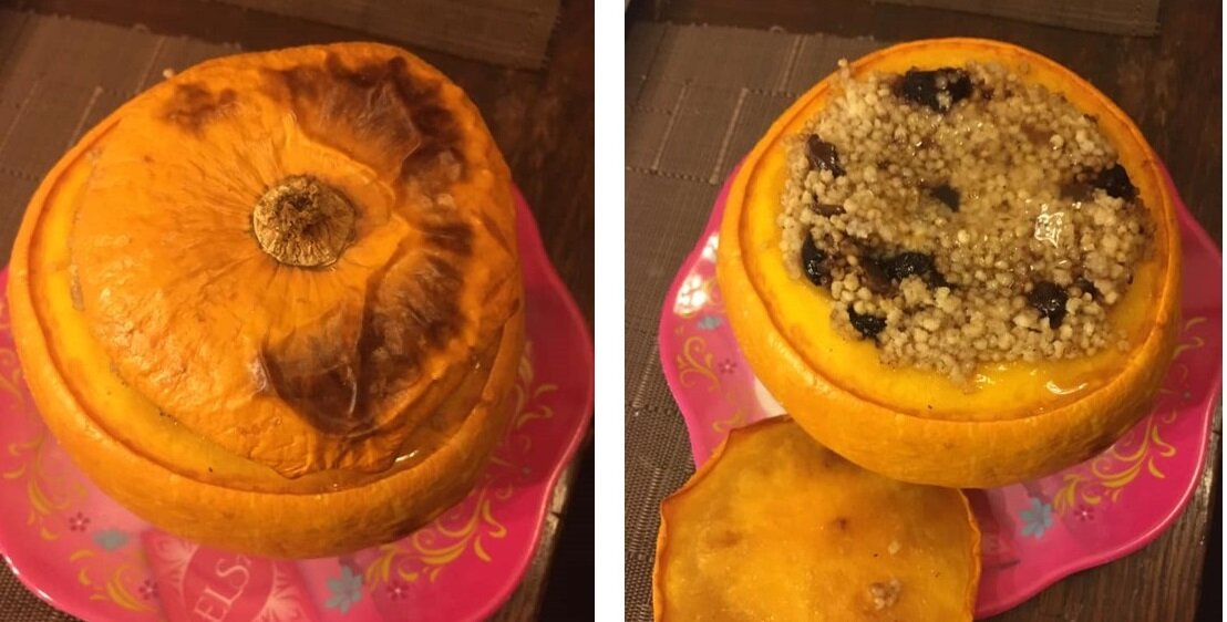 Каша в тыкве. Фото автора.