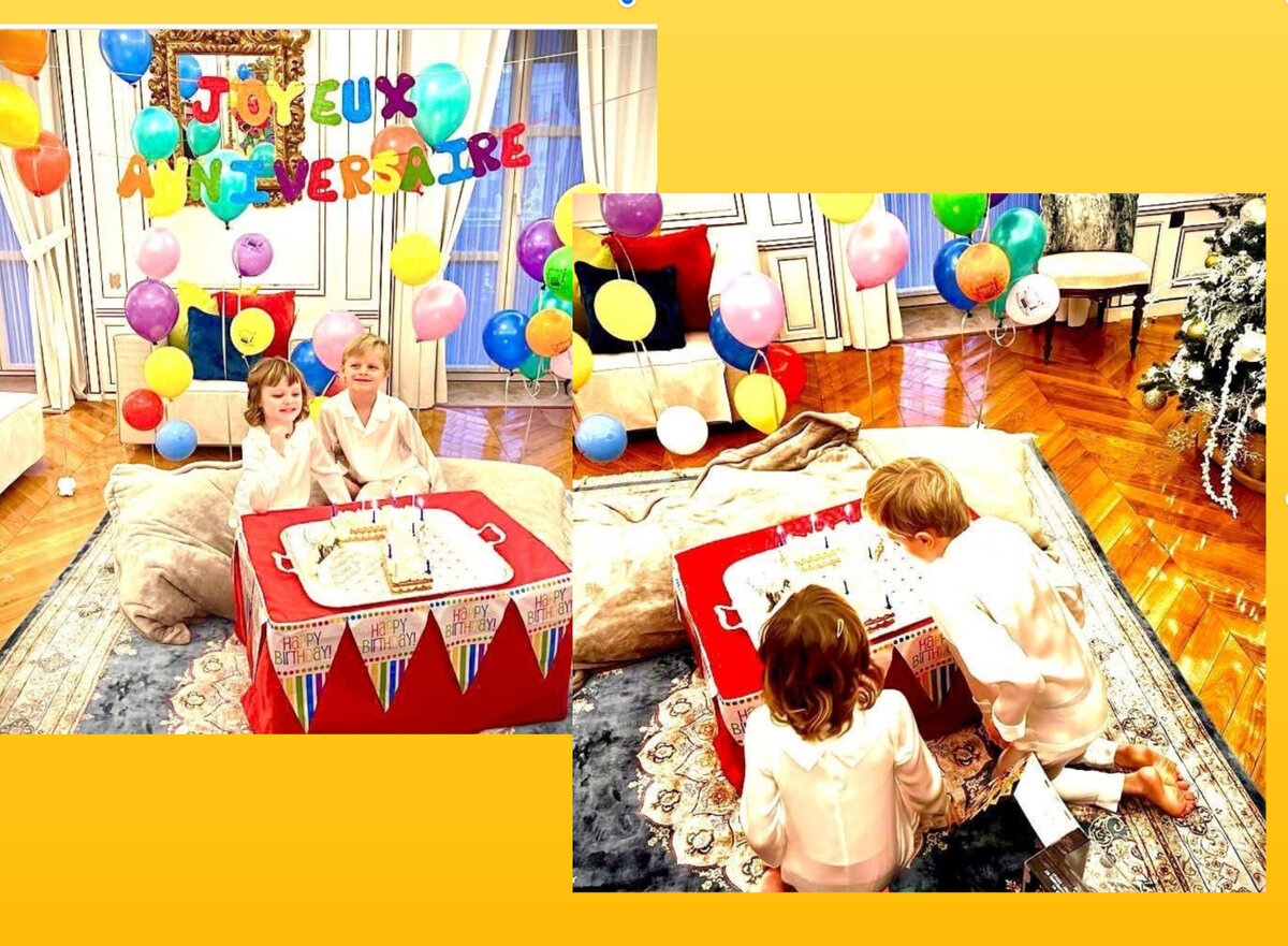 Снимки явно сделаны в седьмой день рождения близнецов, когда Шарлин уже на-одилась далеко от дома