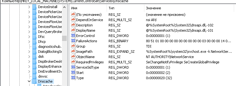 Редактор реестра DNS