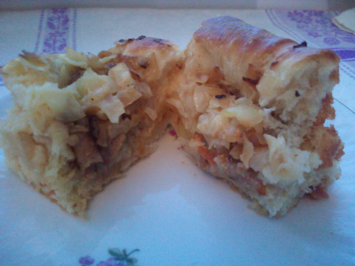 Открытый заливной пирог. Фото автора.