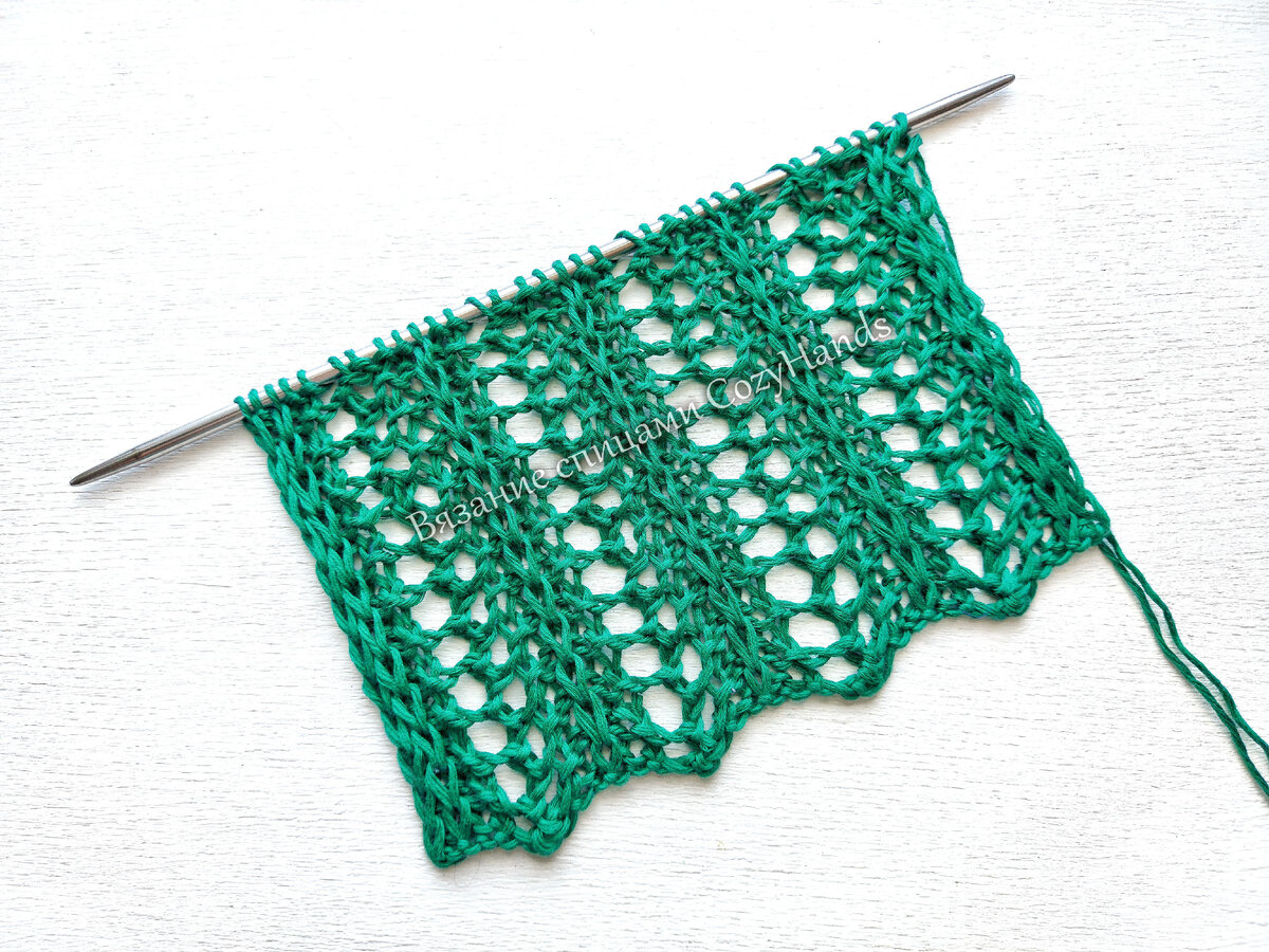 Красивый ажурный узор спицами