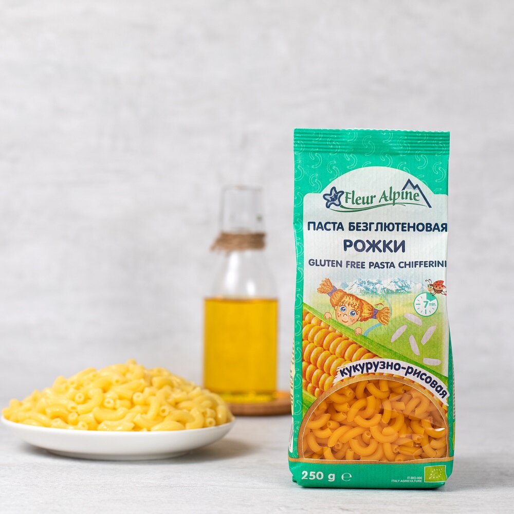  Безглютеновые макароны Флер Альпин – органические, произведены в Италии