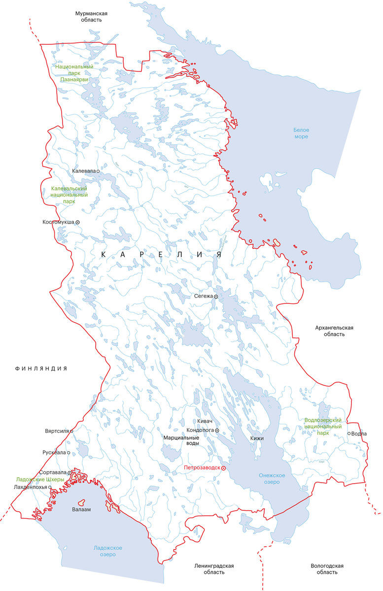Карта Карелии
