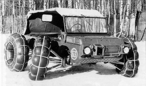 ЛуАЗ-967М на колесах СКБ ЗИЛ