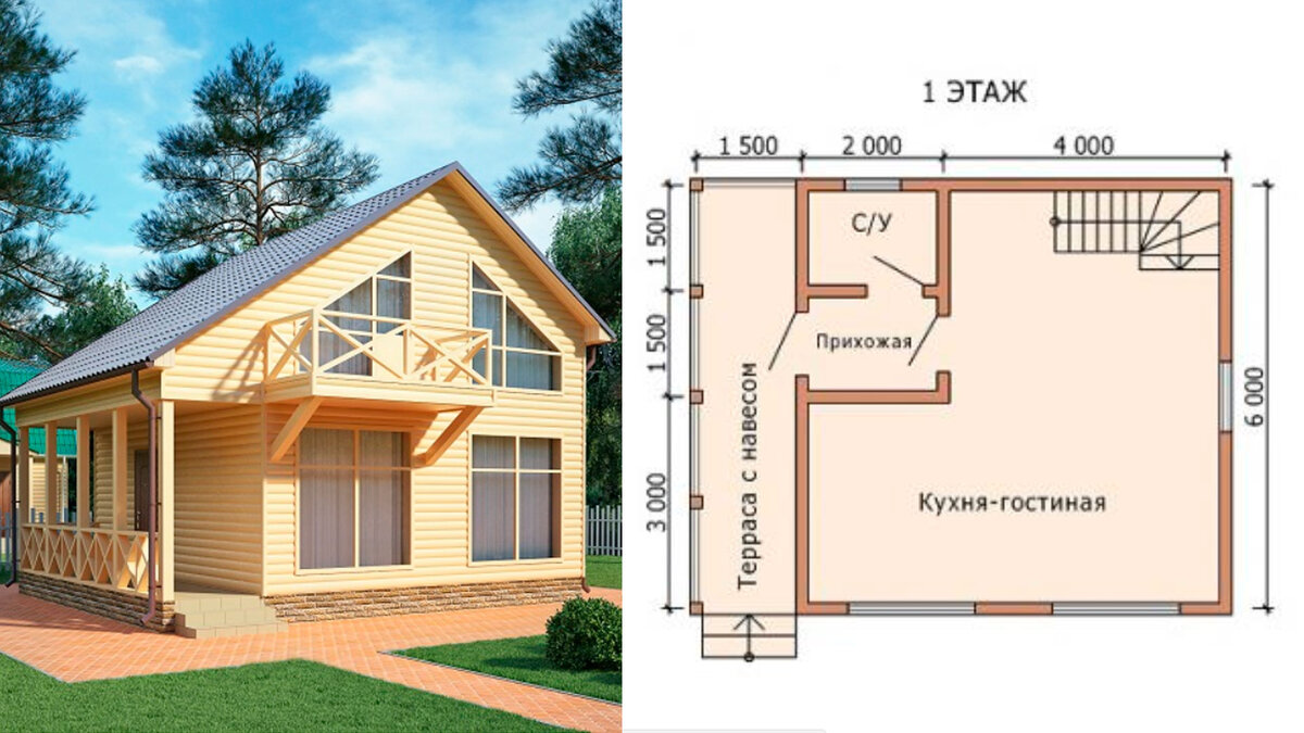 Первый этаж 35 м2. Он уже заставляет думать о постоянных ударах о стены, двери и технику.