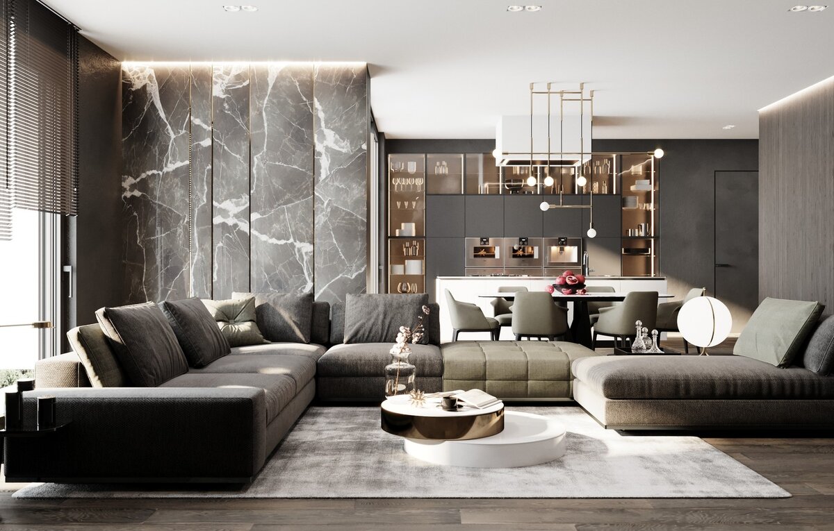 Диванная группа и ковер от Poliform. Проект студии Александра Акименкова