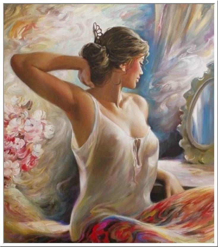 Девушки и цветы. Прекрасный женский образ.