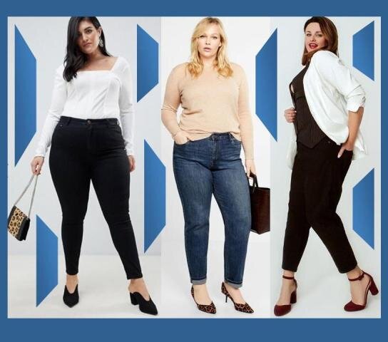 Стильные и модные джинсы для полных женщин.
