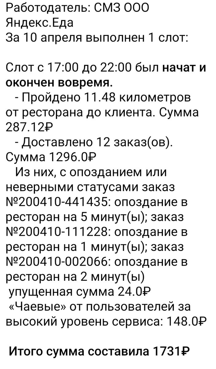 Отчет за отработанные часы.