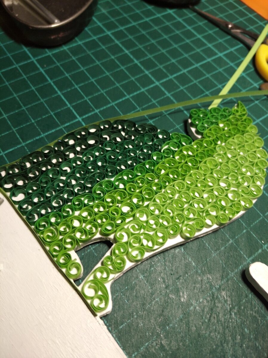 кошка стала зеленой, но еще не закончена