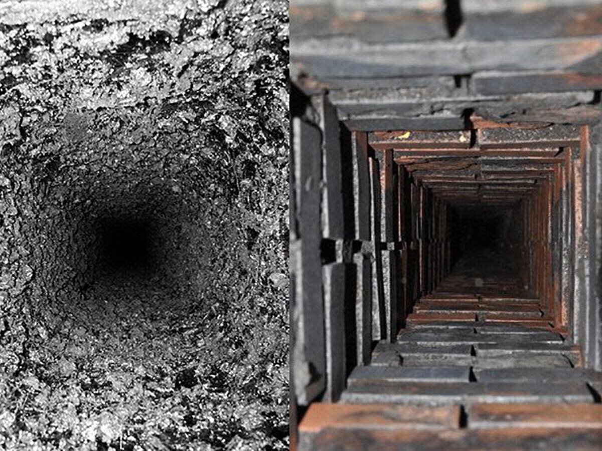 Так выглядит кирпичный дымоход, если его вовремя не чистить