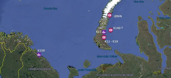   			6 наиболее опасных затопленных объектов. Это АПЛ К-159, К-27,  реакторные отсеки АПЛ К-11; К-19, К-140 и экранная сборка атомного  ледокола «Ленин». 		 