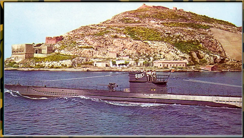 Немецкая подлодка U573 времен Второй мировой в составе ВМС Испании