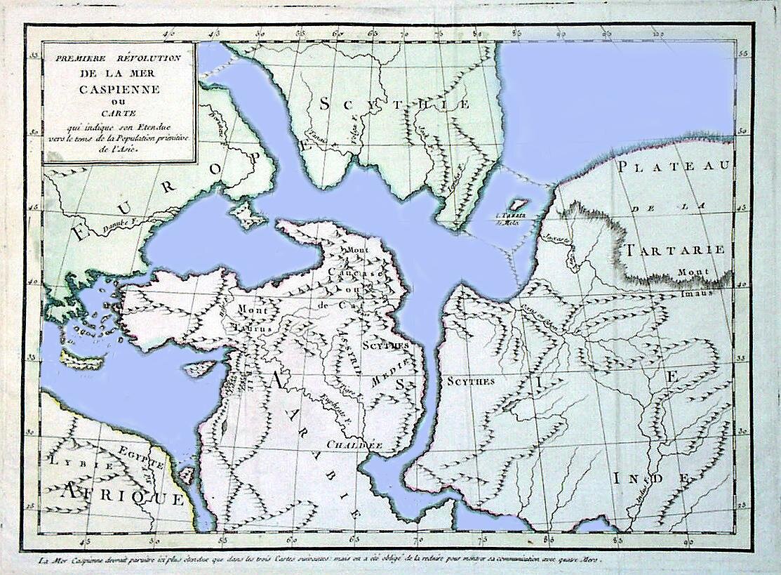 Каспийское море в древности карта