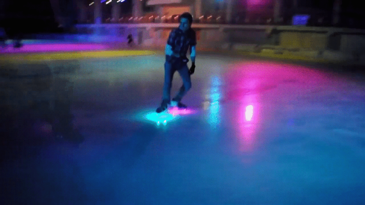 А вот уже подсветка для коньков