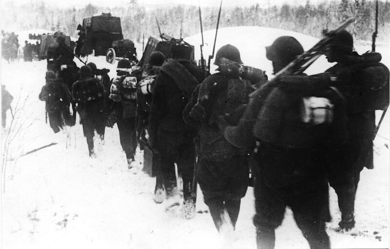 Переход финской границы советскими частями в районе деревни Хаутаваара, 30 ноября 1939 года.