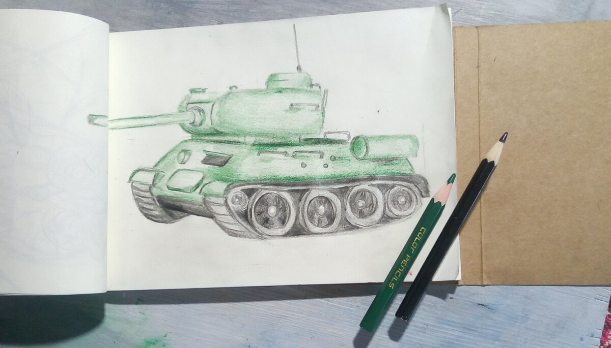 Танк рисунок гуашью