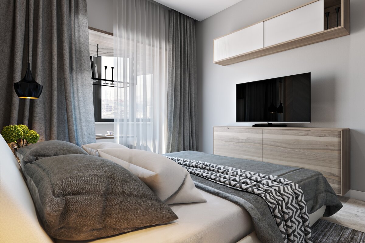 Идеи дизайна спальни 12 кв.м в современном стиле: фото