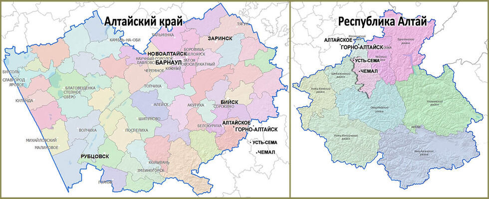 Карта республики алтай с населенными пунктами и дорогами