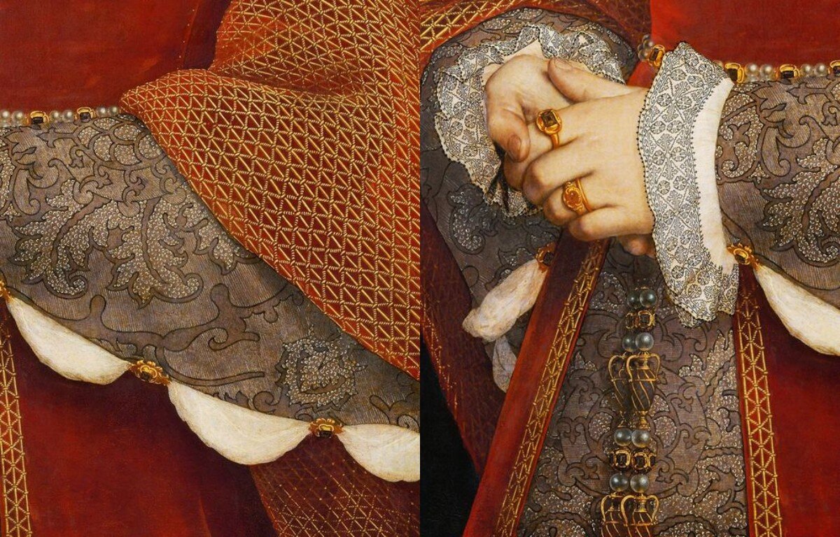 худ. Ганс Гольбейн, фрагменты портрета Джейн Сеймур