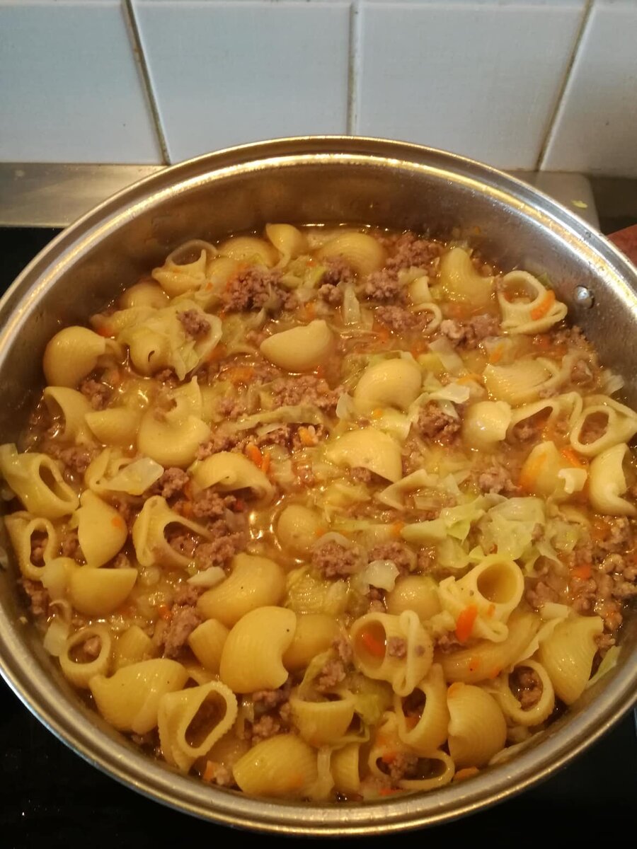 Макароны с капустой