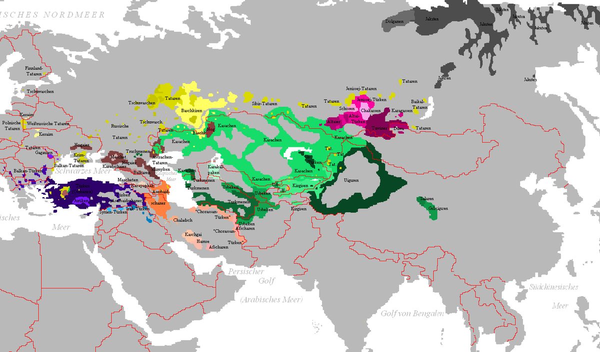 на карте тюркских языков хорошо видно, что все они в ареале "скифского мира", из открытых источников