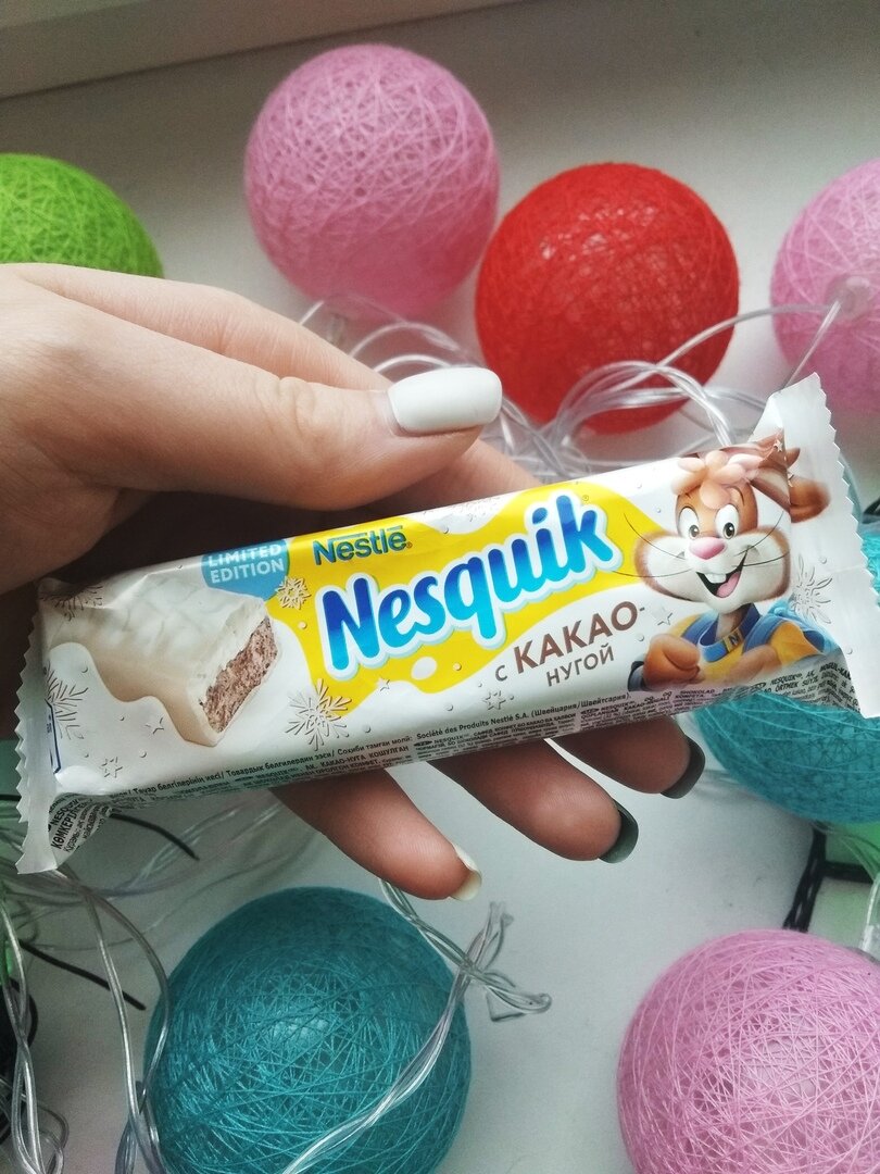 Новинка.Новогодний батончик Nesquik какао+нуга за 26 р. из Магнита. Обзор и  оценка лимитированного товара. | Читать ОНЛАЙН | Дзен