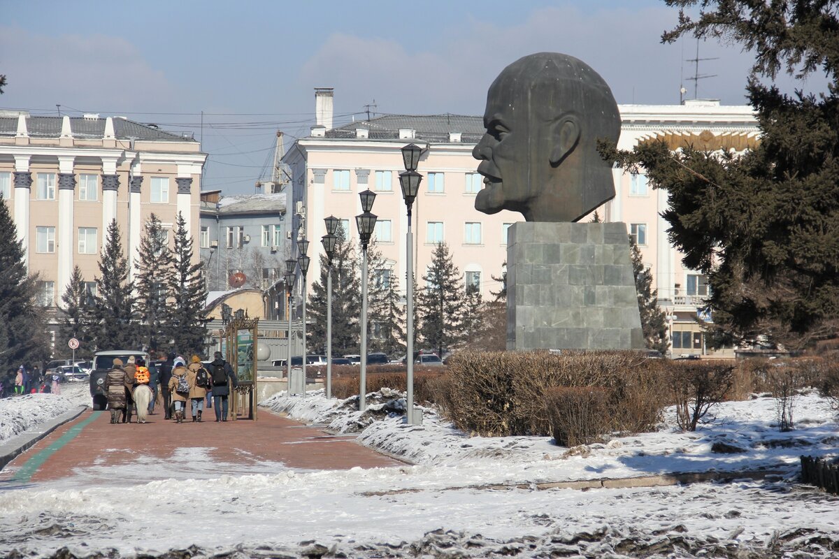 Город Улан-Удэ, Бурятия. Голова Ленина, фото @podmoskva