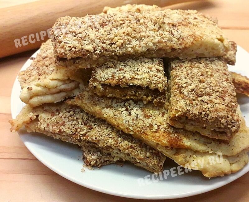 Творожное печенье с орехами