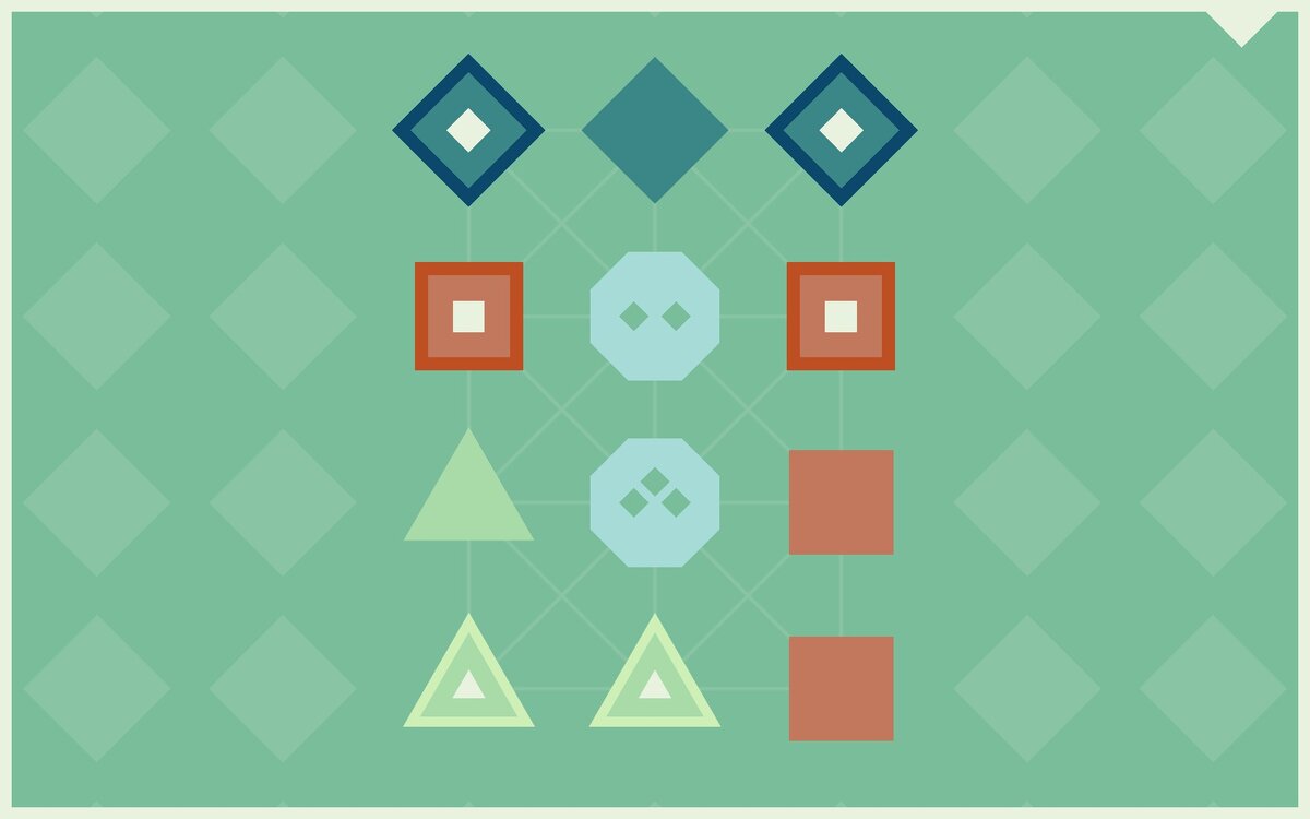 Игровое пространство для решения задачи в LYNE. В центре расположены "развилки", которые усложнят головоломку.