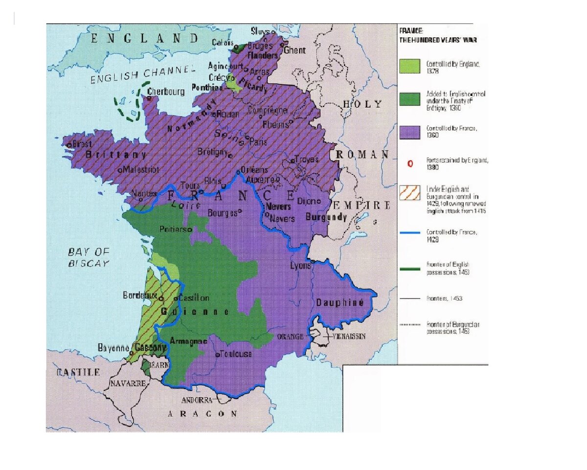 Столетняя война карта событий
