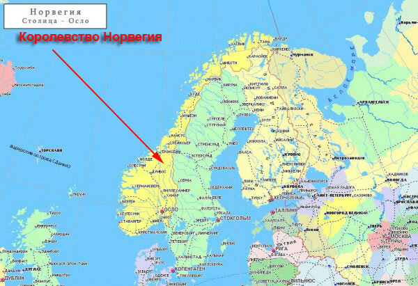 Столица норвегии название на карте. Расположение Норвегии. Карта Норвегии с морями.