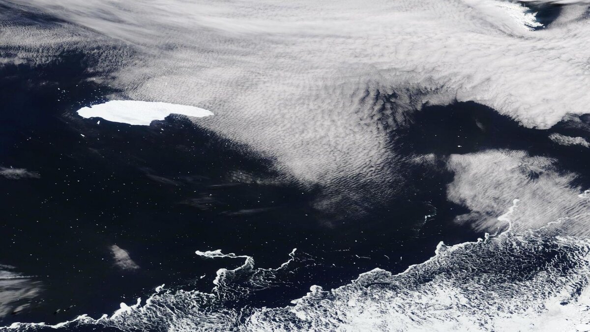 Снимок айсберга из космоса 