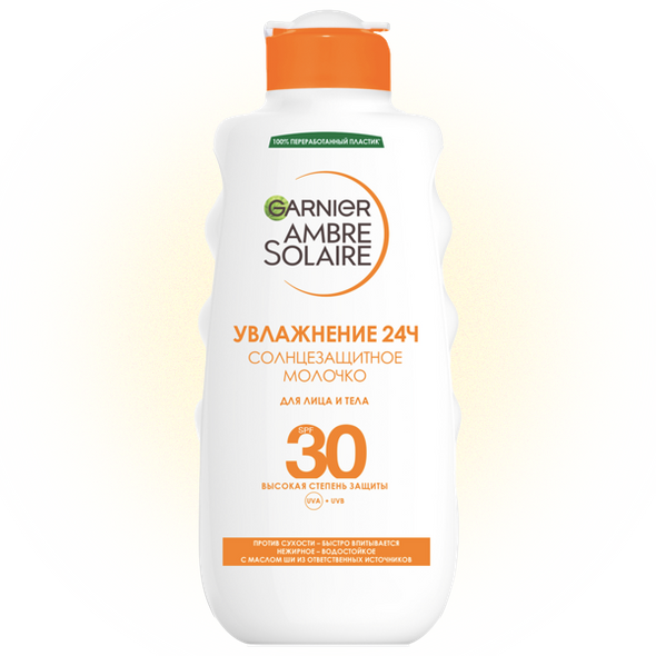 
купить476 руб.Солнцезащитное водостойкое молочко для лица и тела SPF 30 Ambre Solaire, Garnier