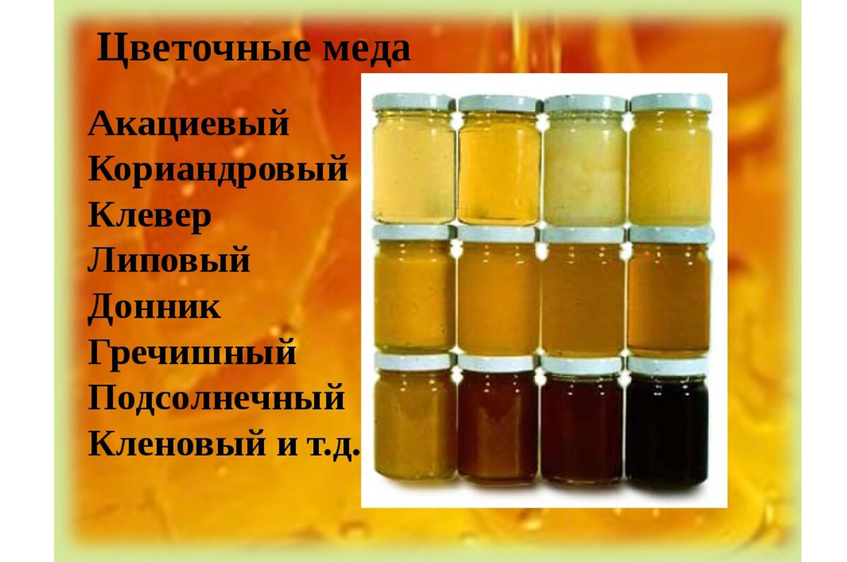 Мед виды названия и фото и описание