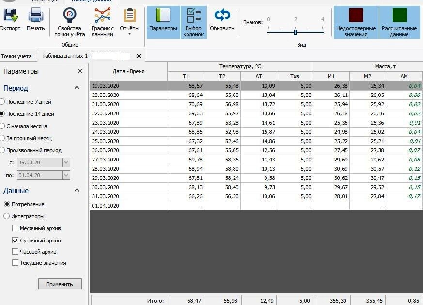 Программа "ЛЭРС УЧЁТ", просмотр архива