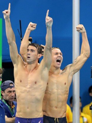 Майкл Фелпс и Калеб Дрессел.