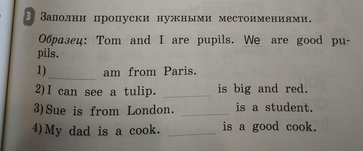 Заполни пропуски подходящими по смыслу