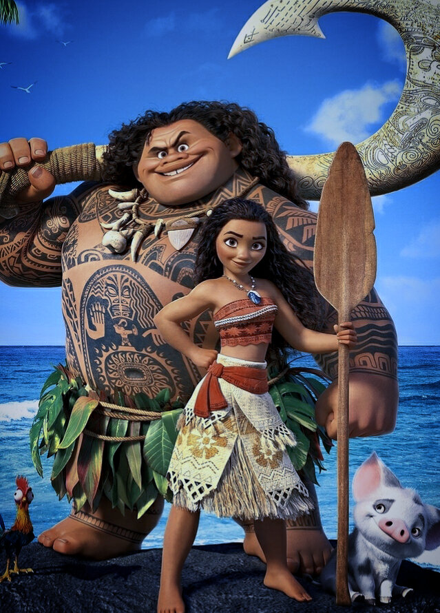 Персонажи с мультфильма "Моана" Мауи та Моана