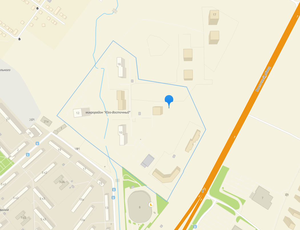 Синим цветом выделен новый микрорайон, скан с 2ГИС