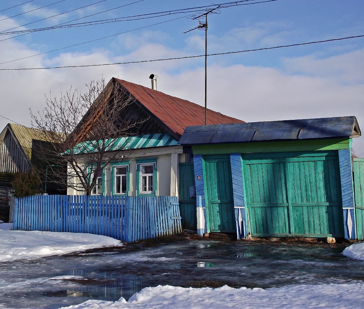 середина января в прошлую зиму , лужи  обычное явление 