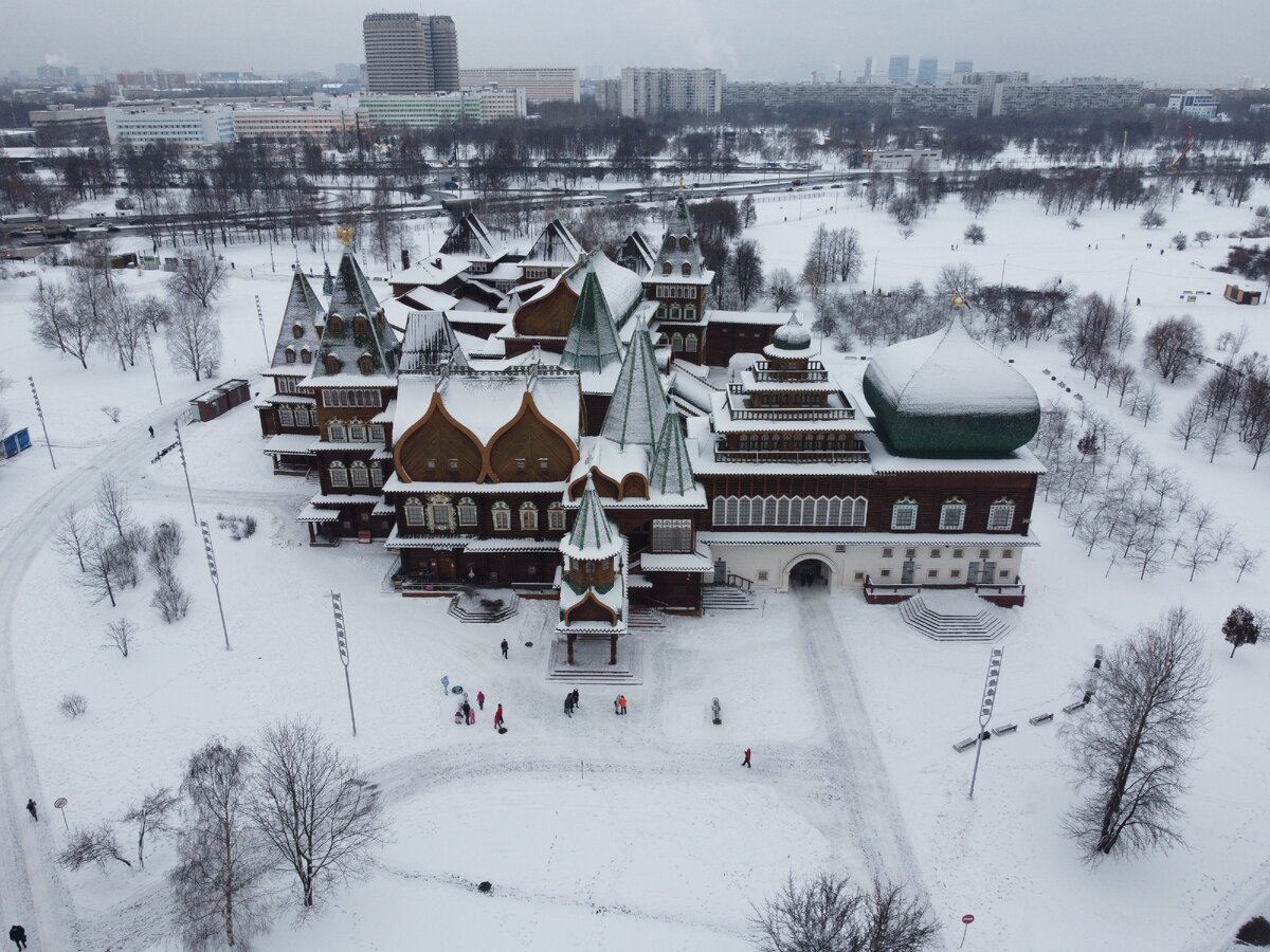 парк на коломенской зимой