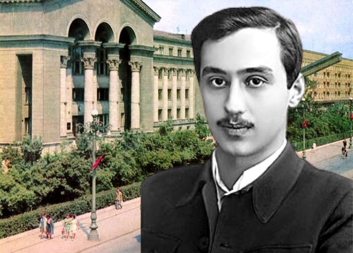 Серго Гегечкори (Берия) на фоне города Свердловска