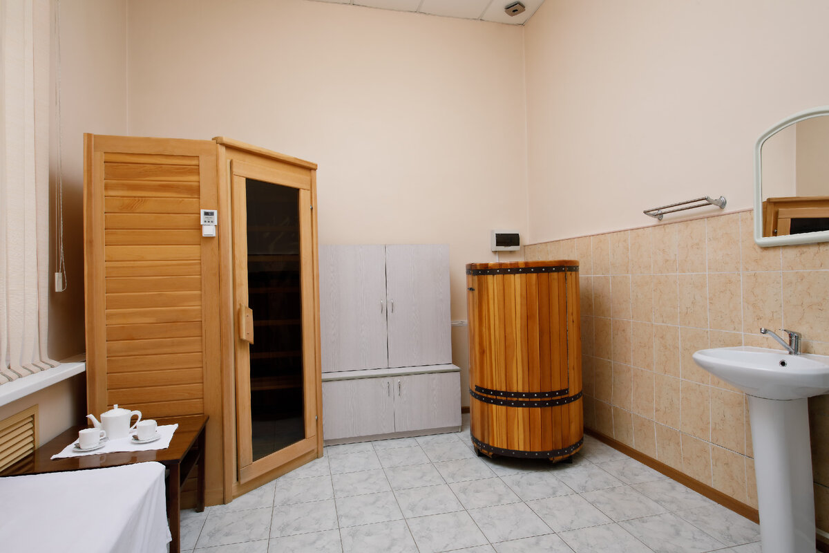 Процедура инфракрасная сауна и кедровая бочка.  