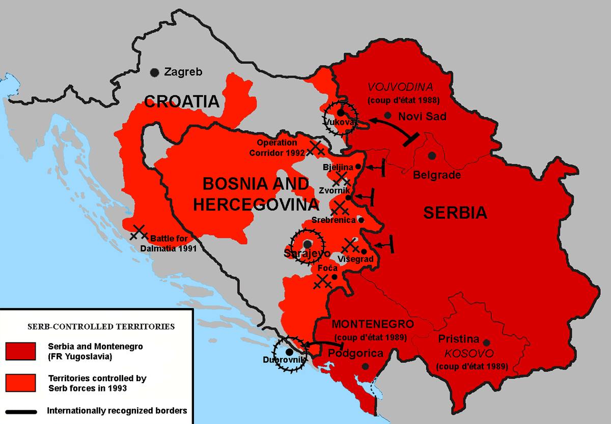 Карта войны в югославии