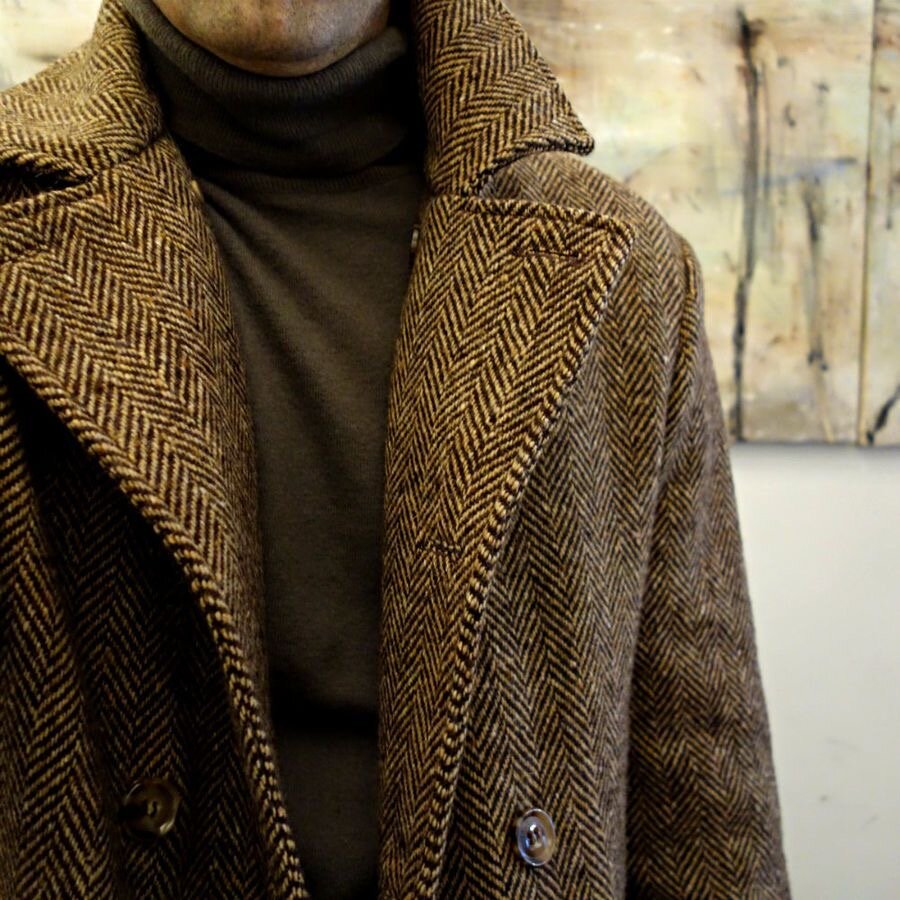 Твид-ёлочка в варианте мужского пальто
