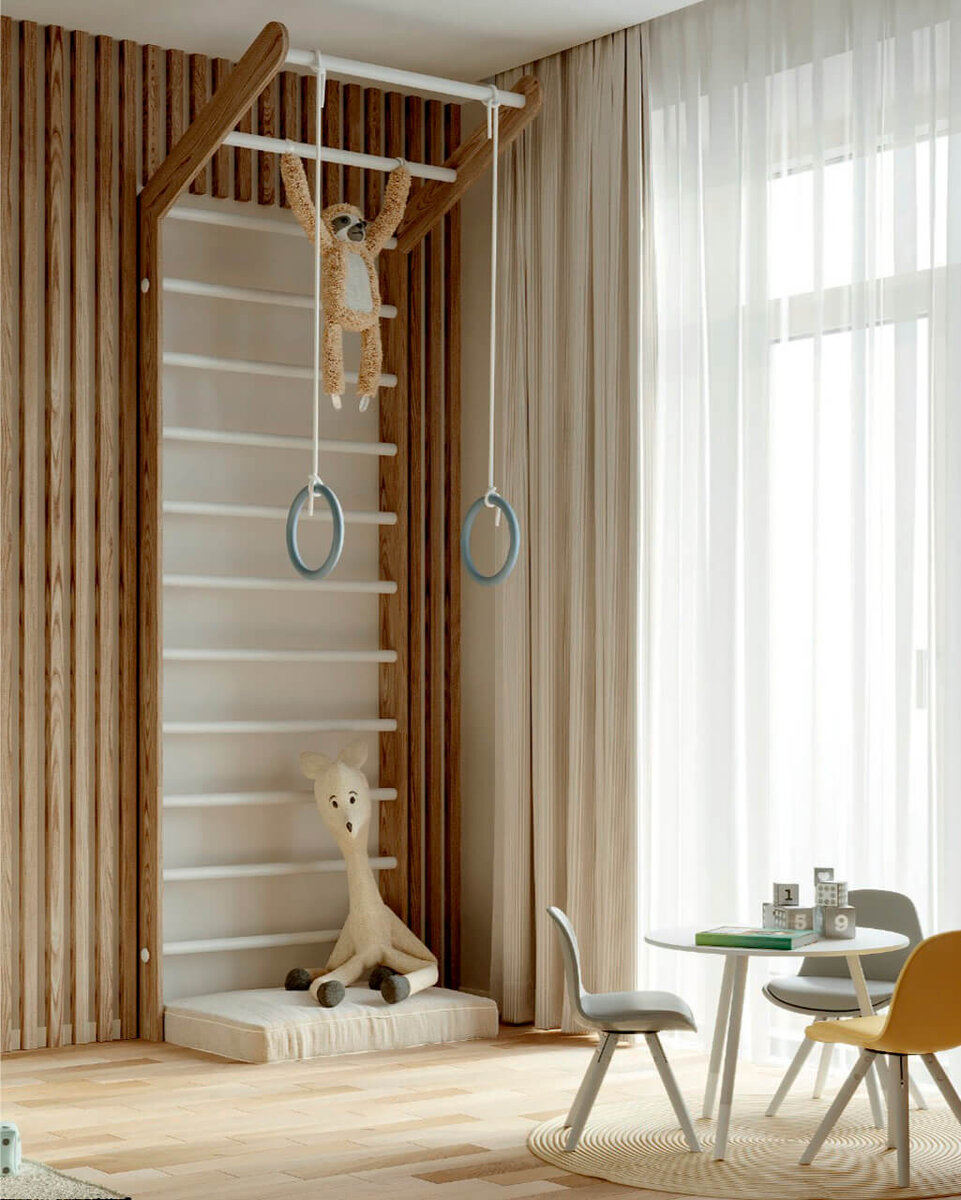 Шведская стена и детский столик для мальчика