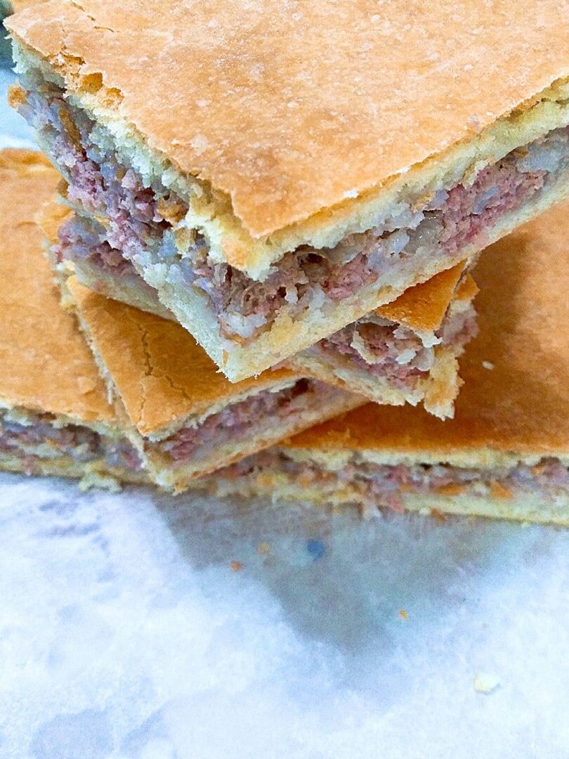 пирог с рисом и фаршем
