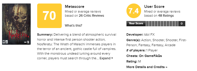 Оценки игры в момент релиза были ниже. Спустя несколько лет игра набрала рейтинг